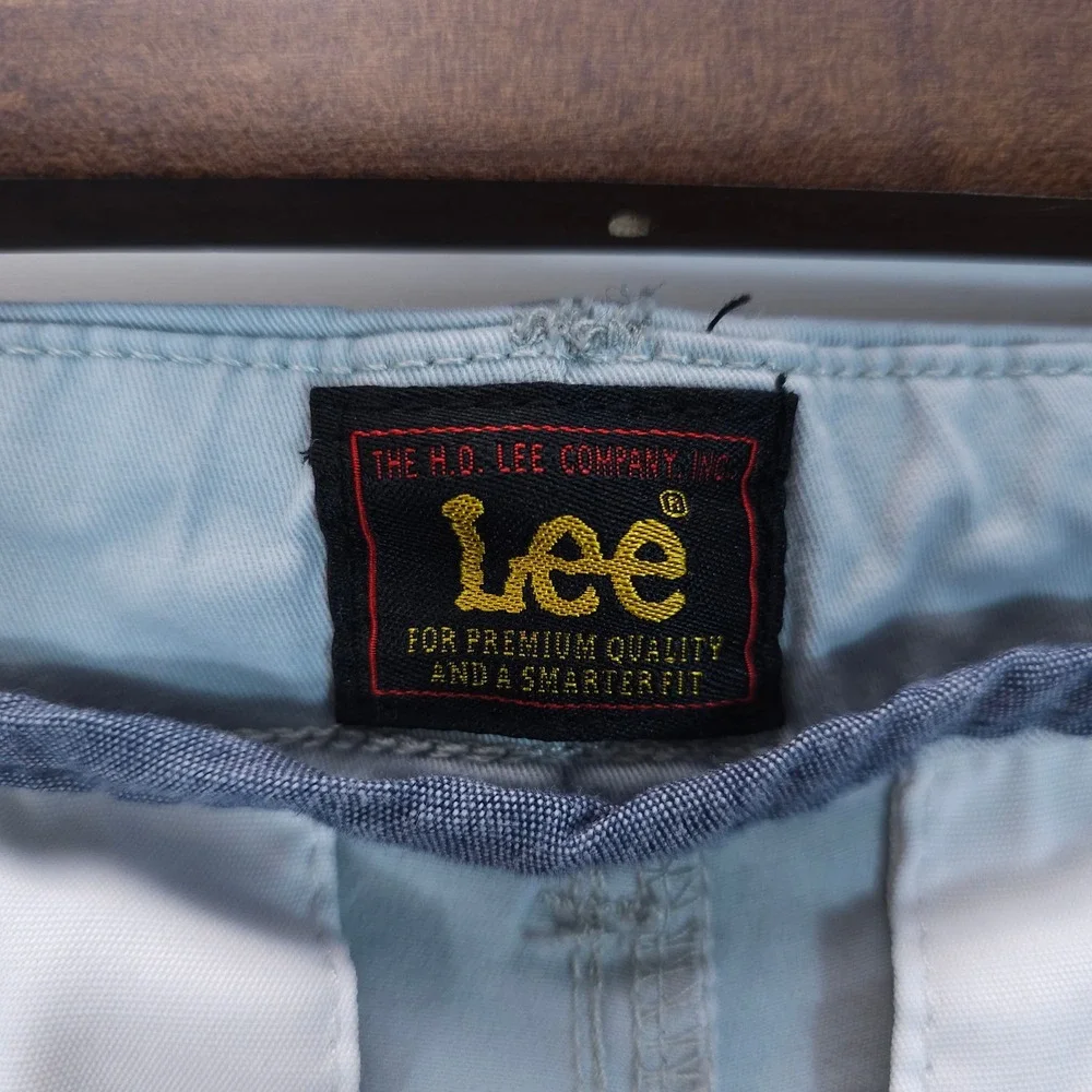 Lee Chino‎ Shorts Womens 0 Medium Blue Skate Mid Rise Cotton Stretch Casual